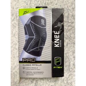 P-TEX PRO Closed Patella Knee Sleeve Small Black Kinetic Compression P-TEAK201